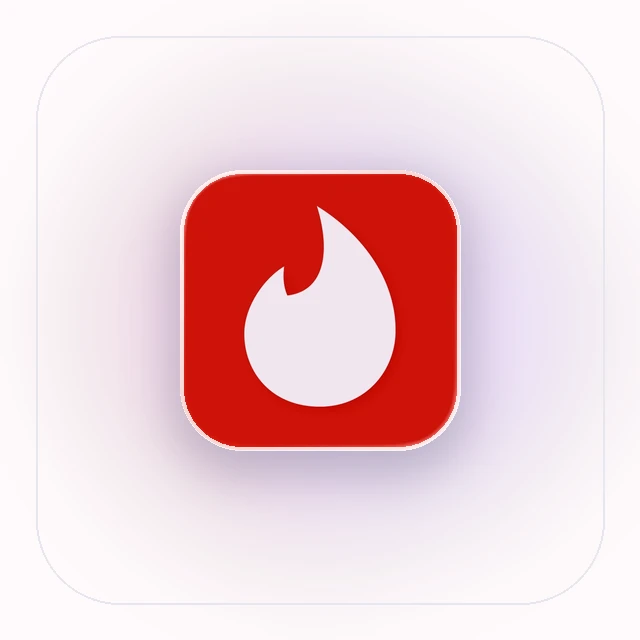 Símbolo do Tinder apresentado na identidade visual do AppNamora.